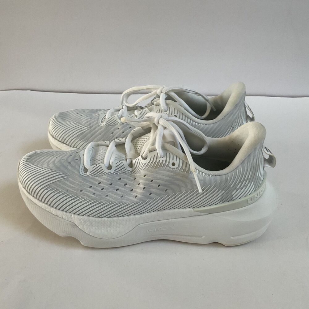 Under Armour HOVR Infinite Pro Running Shoes Womens 8 White Halo Grey 3027200